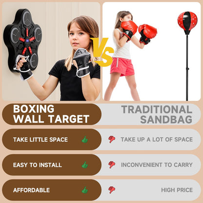 Kids Bluetooth Boxing Machine – Wall-Mounted Music Trainer w/ Workout Gloves
