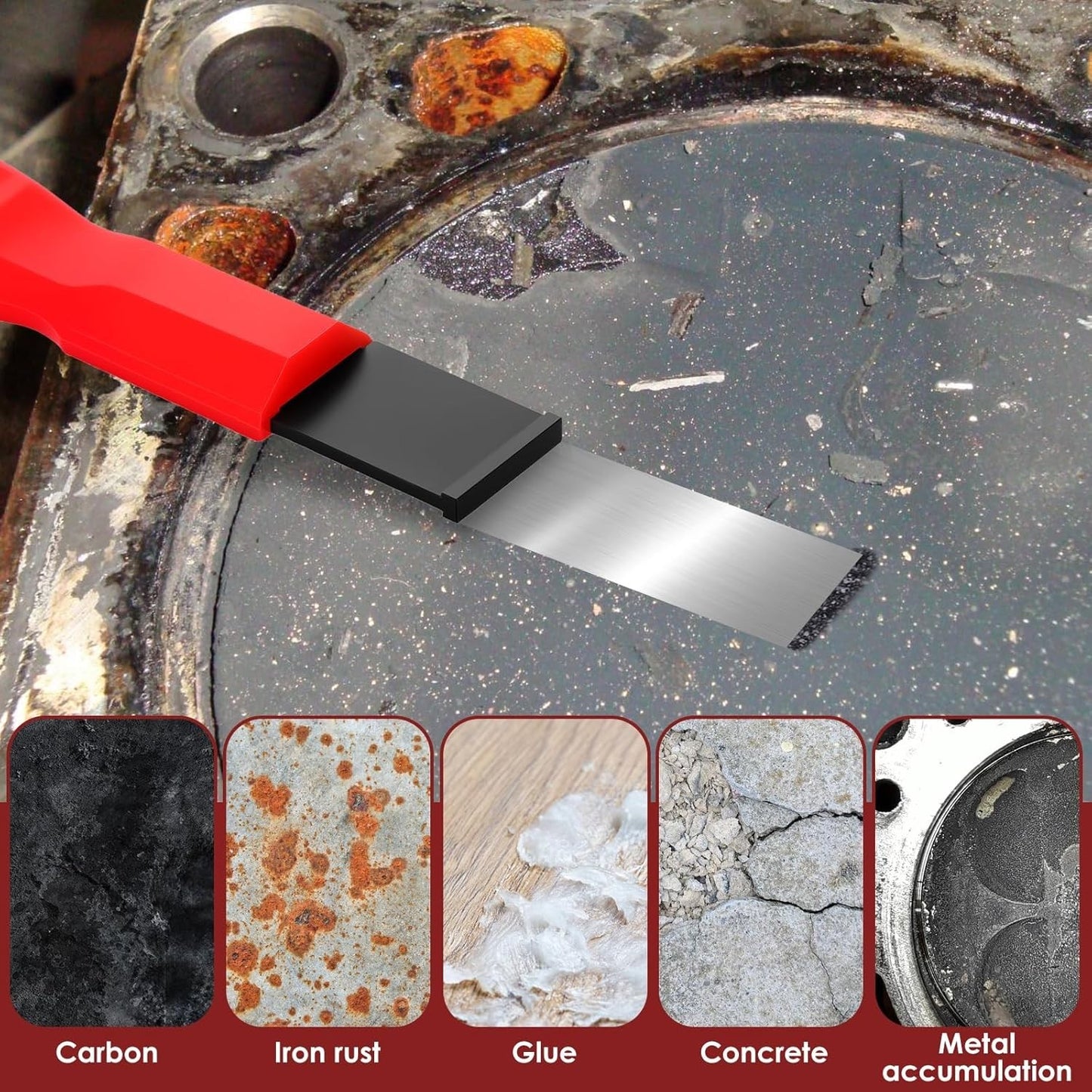 Tungsten Carbide Scraper Set Gasket Remover Tool for Engine Rust Glue Clean