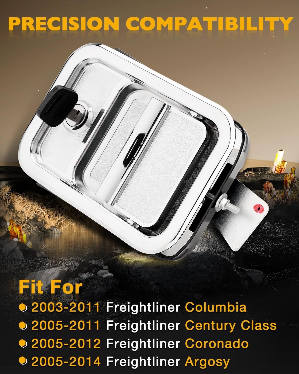 2X Front Exterior Door Handles w/ Lock Cylinders Fit 03-14 Freightliner Columbia
