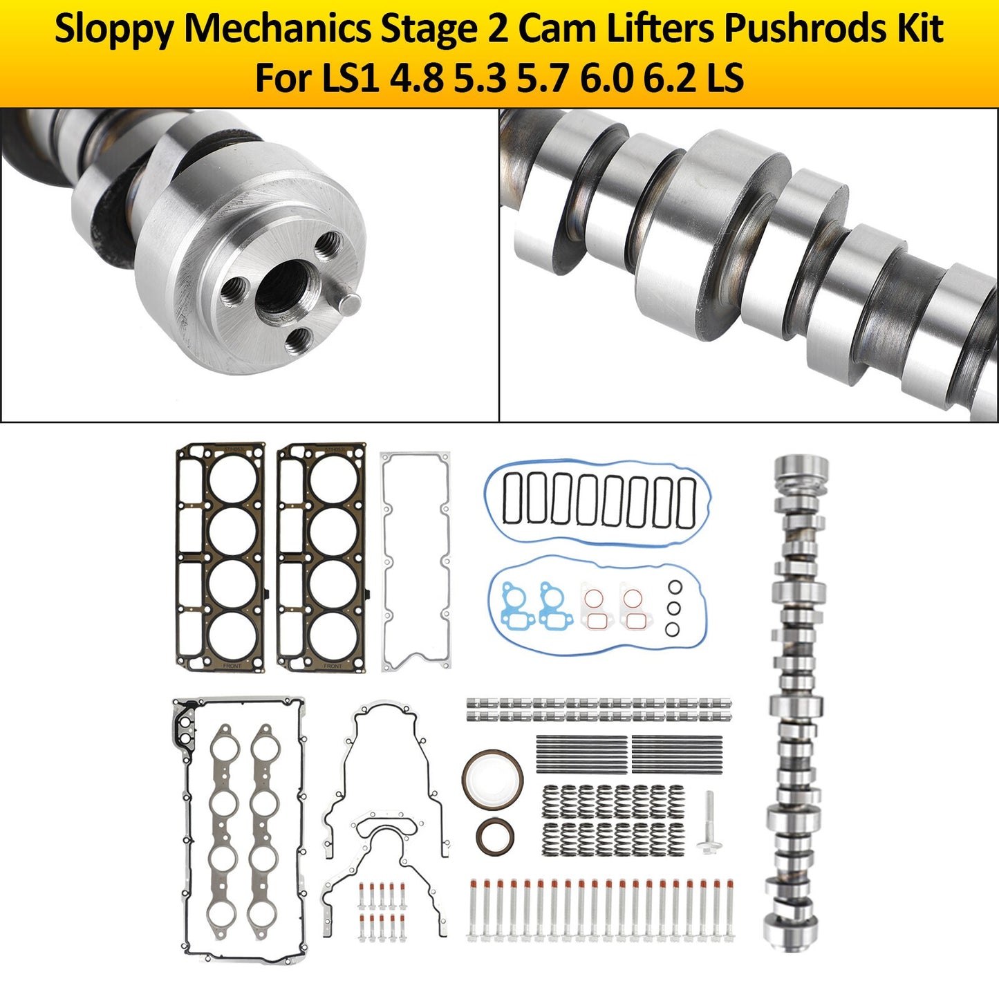 Sloppy Mechanics Stage 2 Cam Lifters Pushrods Set For LS1 4.8 5.3 5.7 6.0 6.2 LS