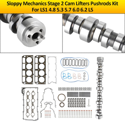 Sloppy Mechanics Stage 2 Cam Lifters Pushrods Set For LS1 4.8 5.3 5.7 6.0 6.2 LS