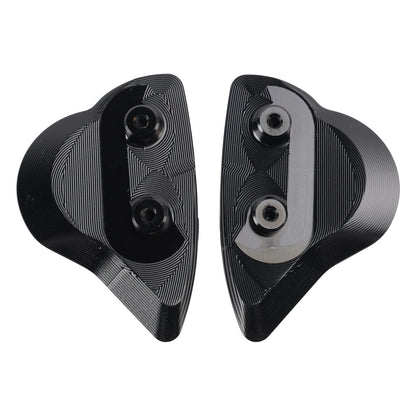 ALUMINUM MIRROR BLOCK OFF PLATES HOLE CAPS BLACK FOR YAMAHA YZF R6 R7 2017-2024