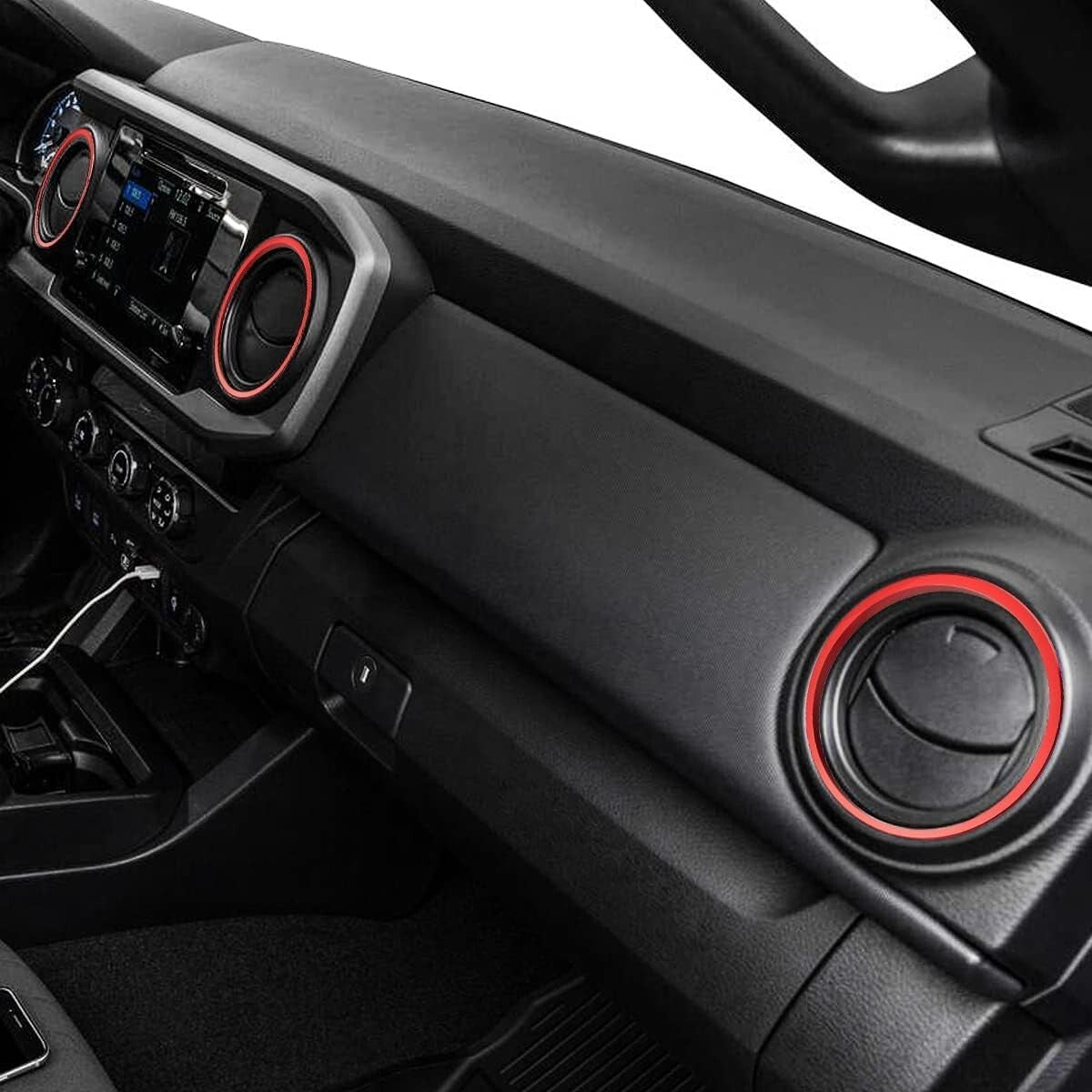 4Pcs A/C Vent Ring Outer Black Trim Ring Covers Fits for Toyota Tacoma 2016-2022