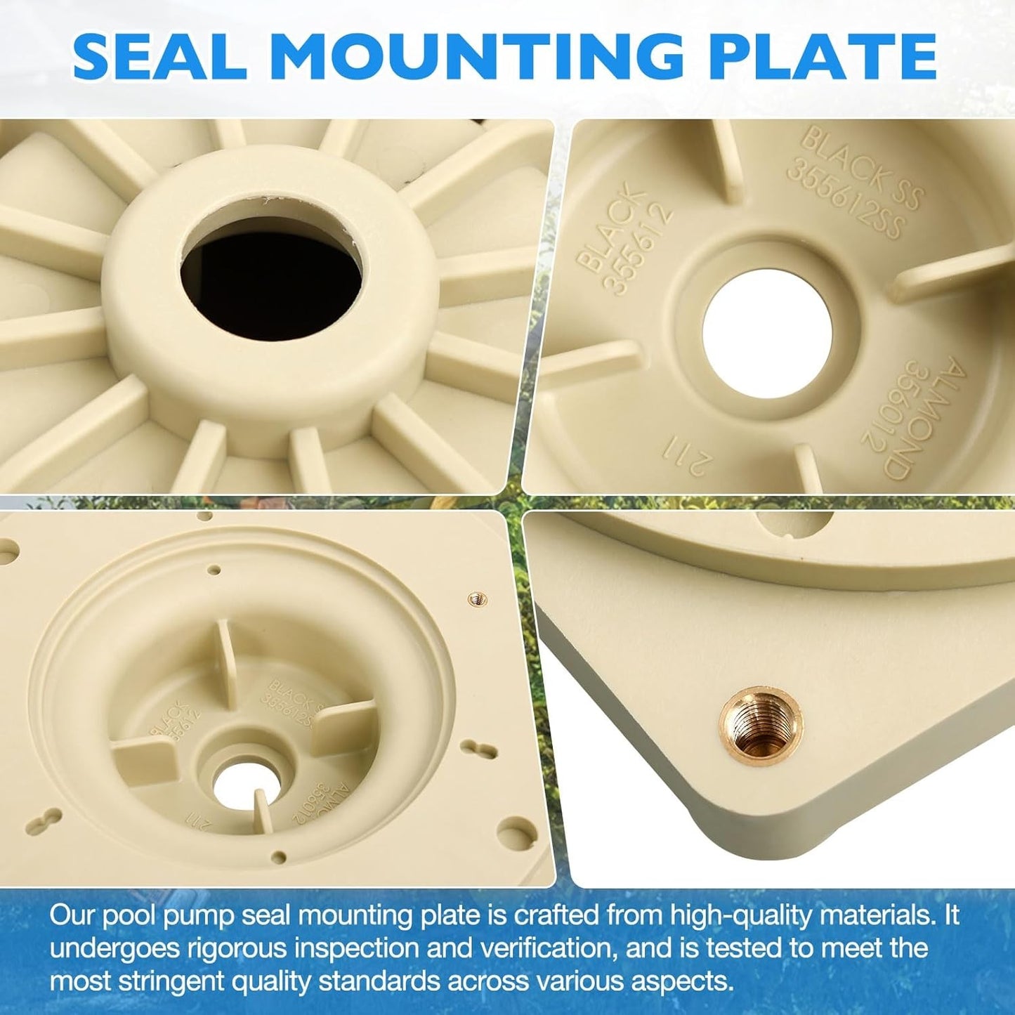 356012 Seal Plate Almond For Pentair SuperFlo Sta-Rite Pool Pump Mounting Plate