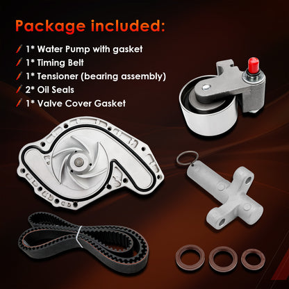 Timing Belt Kit with Water Pump For 05-11 Chrysler Volkswagen 3.5 4.0L TCKWP295D
