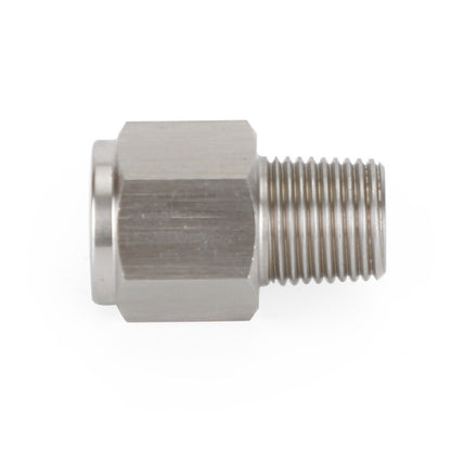 1/8" NPT Male to M10x1.0 Female Stainless Steel Oil Pressure Gauge Adapter V1
