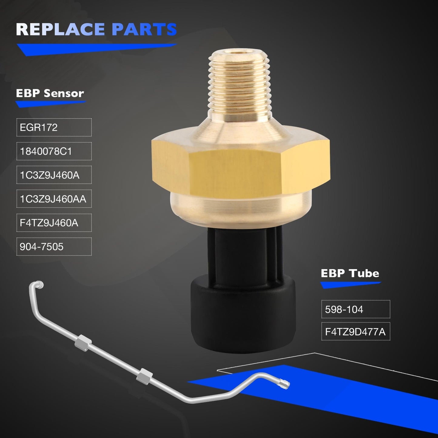 Exhaust Back Pressure EBP Tube Sensor for 1994-1997 Ford 7.3L Powerstroke Diesel