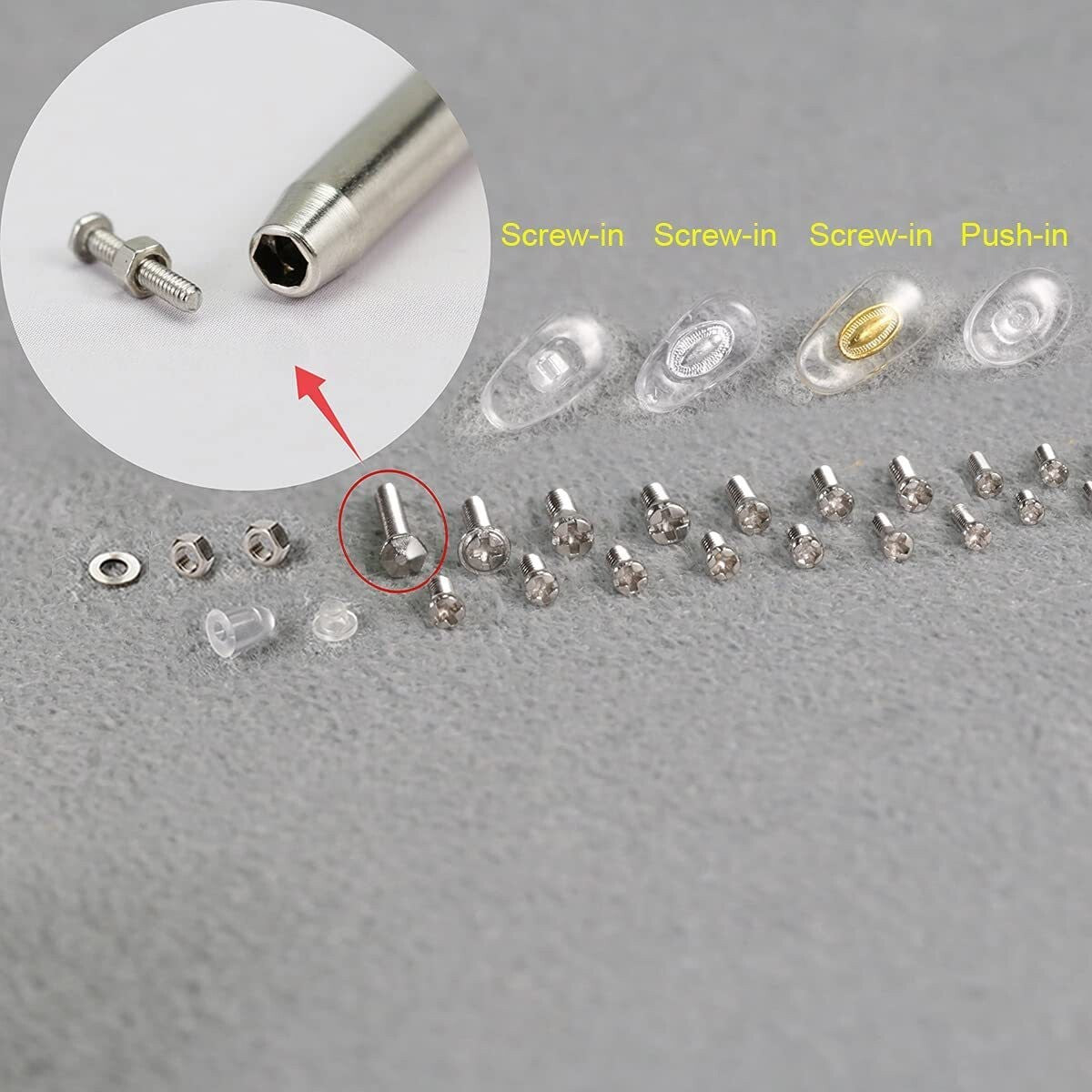 Eyeglass Screws Nut Nose Pads Screwdriver Watch Glasses Optical Repair Tools Kit