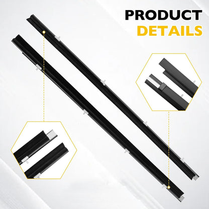 2X Front Weatherstrip Door Window Moulding Trim Seal Set For 95-04 Toyota Tacoma