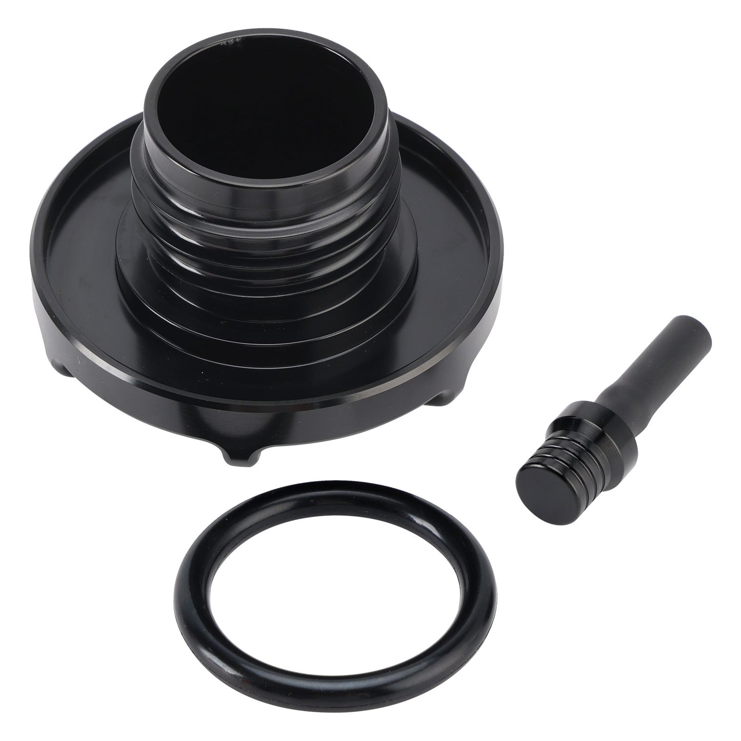 BILLET ALUMINUM FUEL TANK GAS CAP WITH VENT HOSE FOR TOURING & SOFTAIL 1996-UP