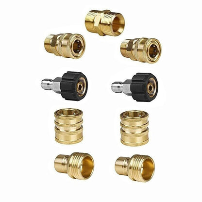 9Pc Pressure Washer Adapter Set Quick Disconnect Kit M22 Swivel to 3/8'' Connect