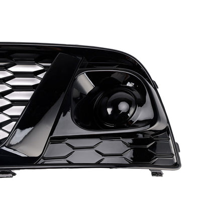 Black Front Honeycomb Fog Lamp Grille Grill Cover Fit Audi Q5 SQ5 2018 2019
