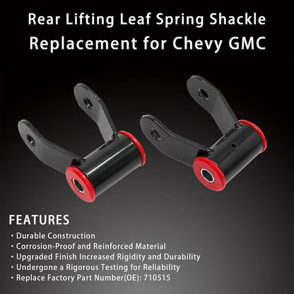 1-1.5" Rear Shackles Lift Kit 710515 for 88-18 Chevy Silverado GMC Sierra 1500