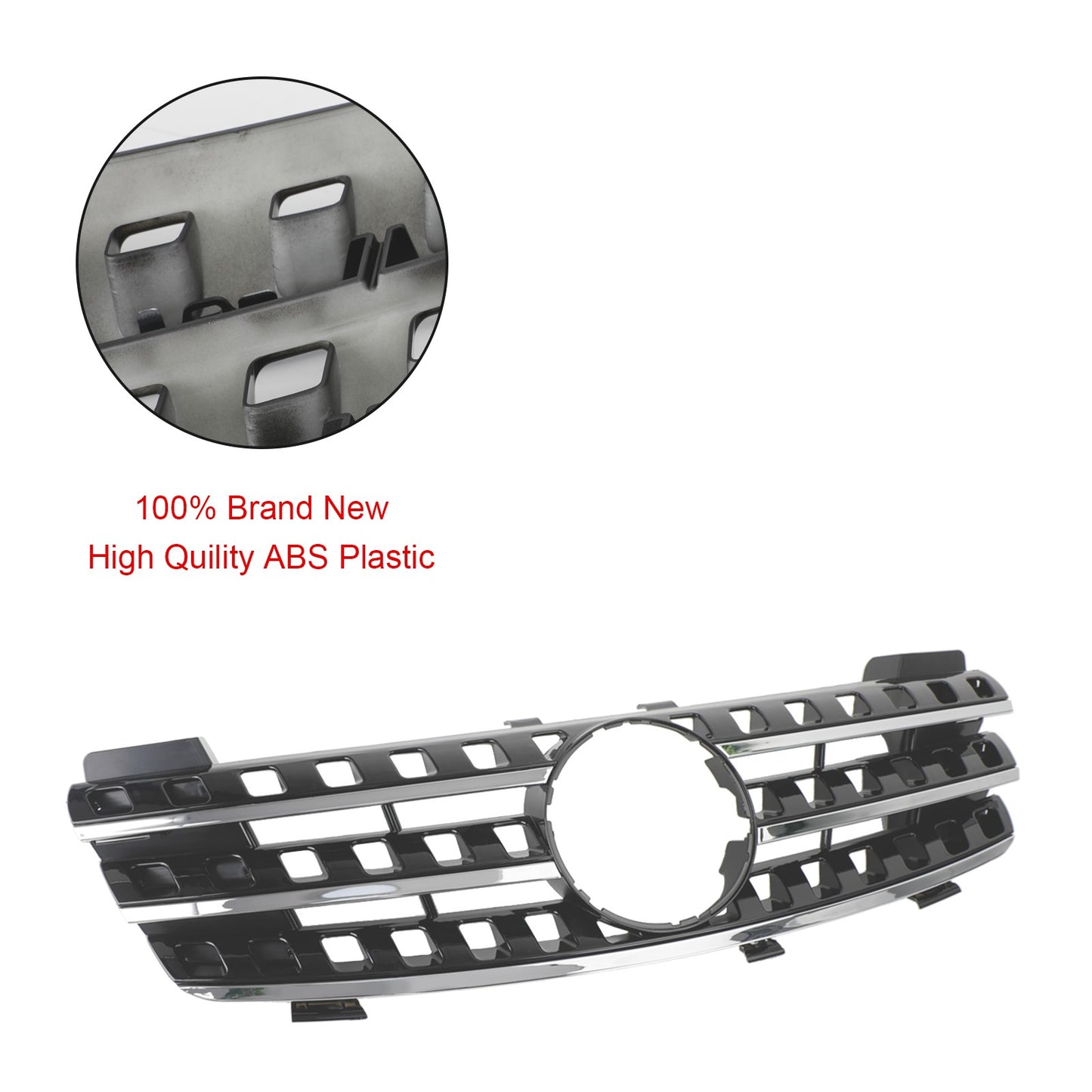 ??Front Bumper Grille Grill Fits Mercedes ML-Class W164 2005-2008 Chrome/Black