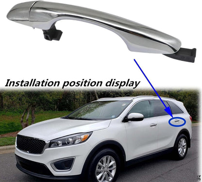 Exterior Door Handle Rear Left Driver Side For 2016-2020 Kia Sorento Chrome