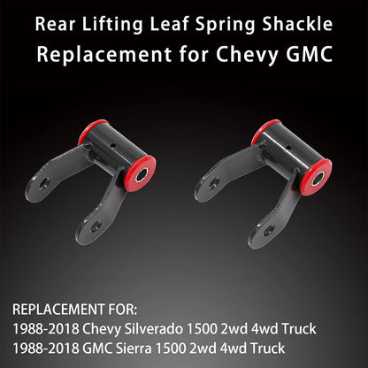 1-1.5" Rear Shackles Lift Kit 710515 for 88-18 Chevy Silverado GMC Sierra 1500