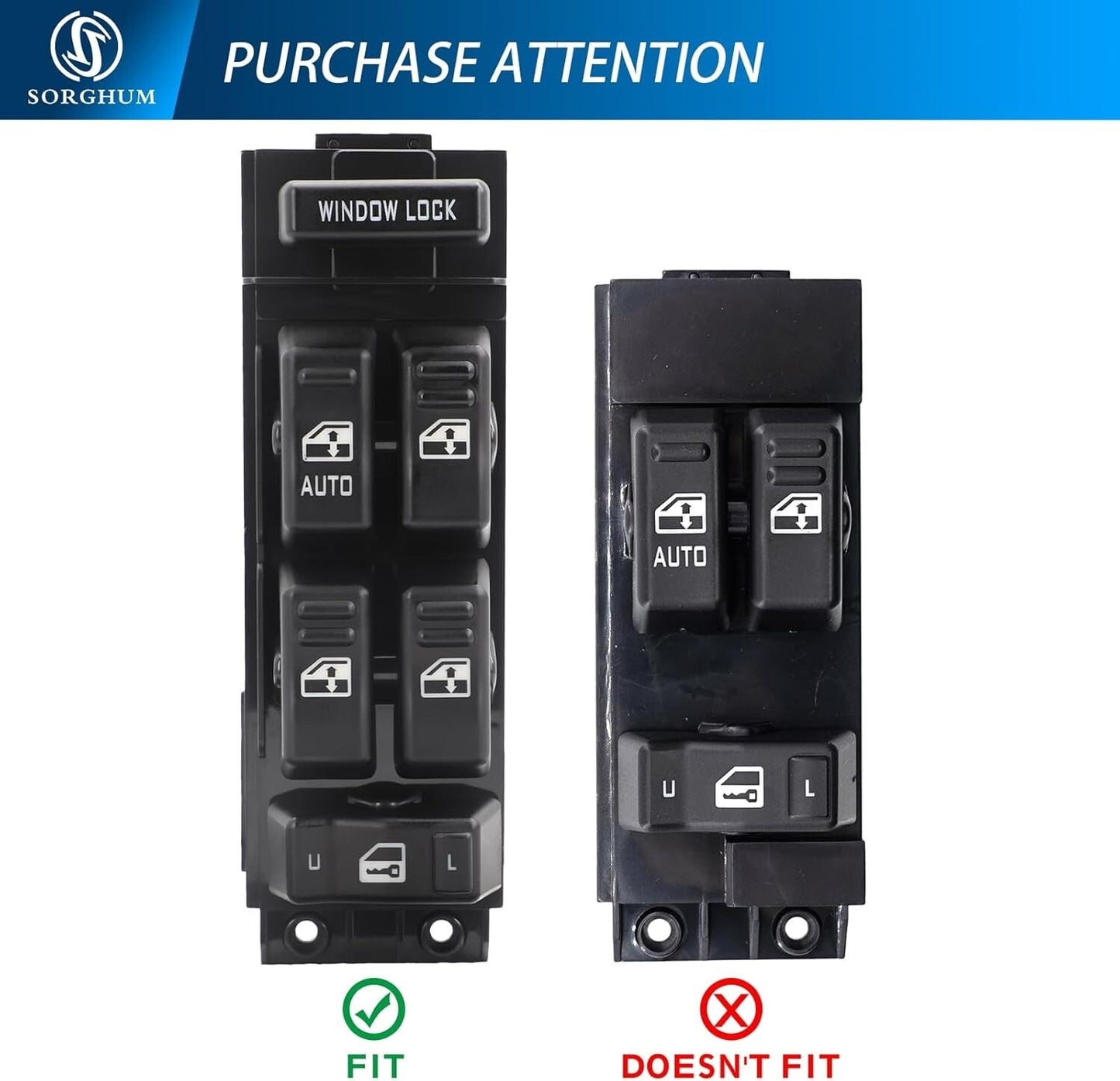 Driver Side Master AUTO Power Window Switch For 2000-2002 Silverado Chevrolet