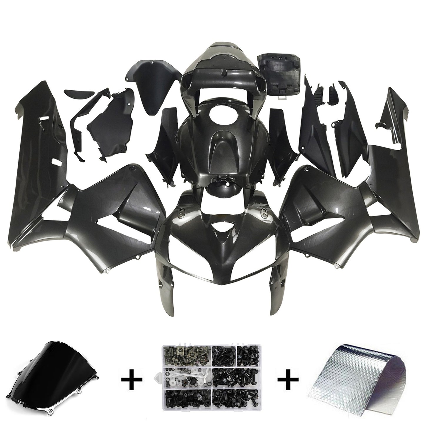 Amotopart Injection Fairing Kit Bodywork For Honda CBR600RR 2005-2006 F5 black