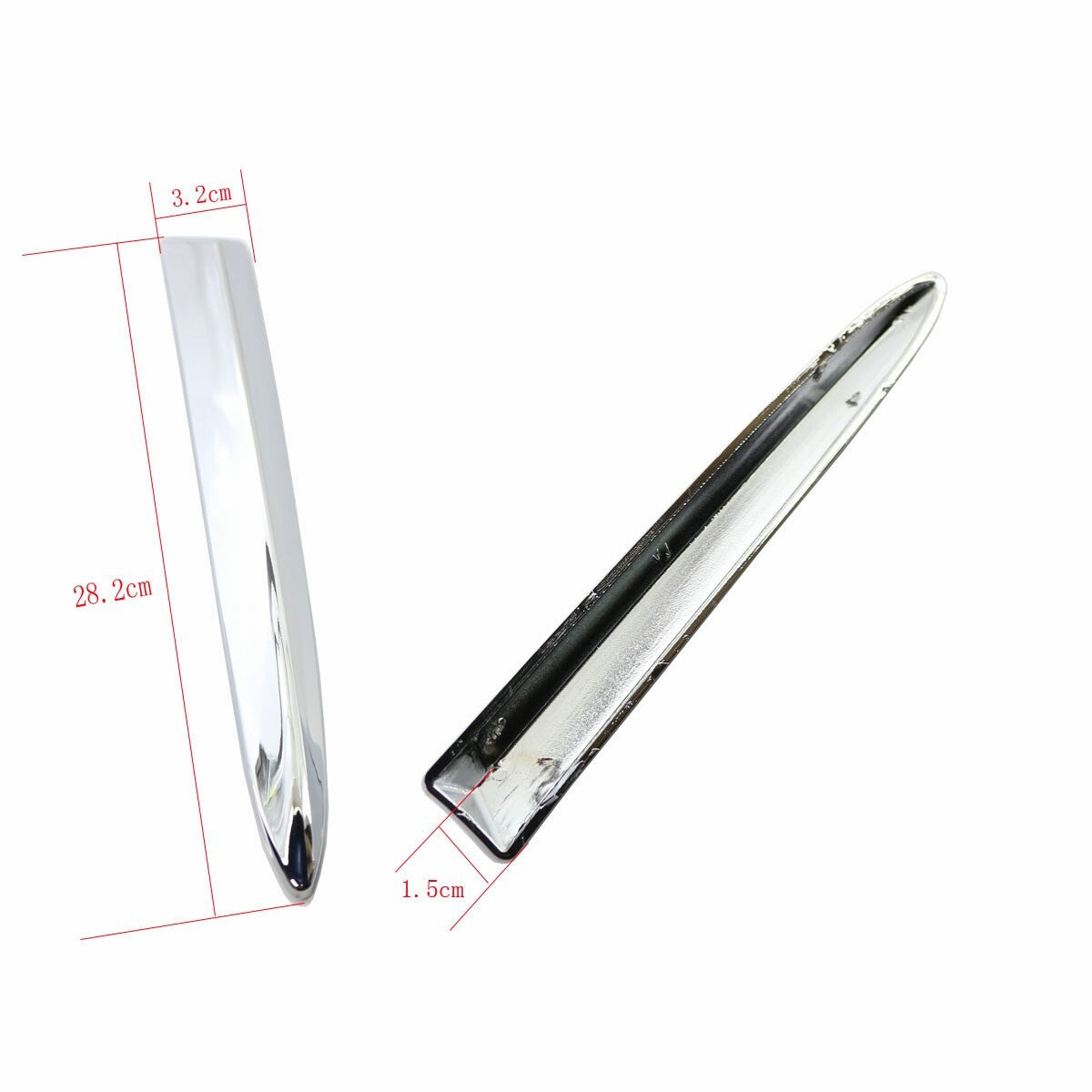 Pair Chrome Front Bumper Upper Grill Moulding Trim For Fiat 500 2007-2015 YU