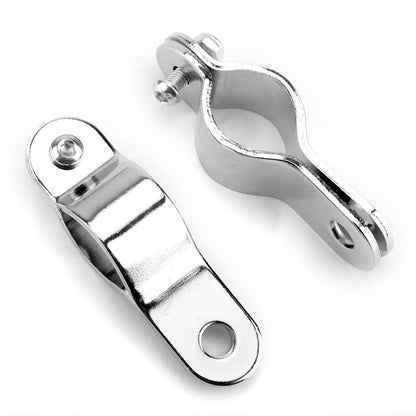 2x Adjustable 30-35MM Bull Bar Clamp Foglight Chrome Bracket Mount Motorcycle