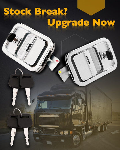 2X Front Exterior Door Handles w/ Lock Cylinders Fit 03-14 Freightliner Columbia