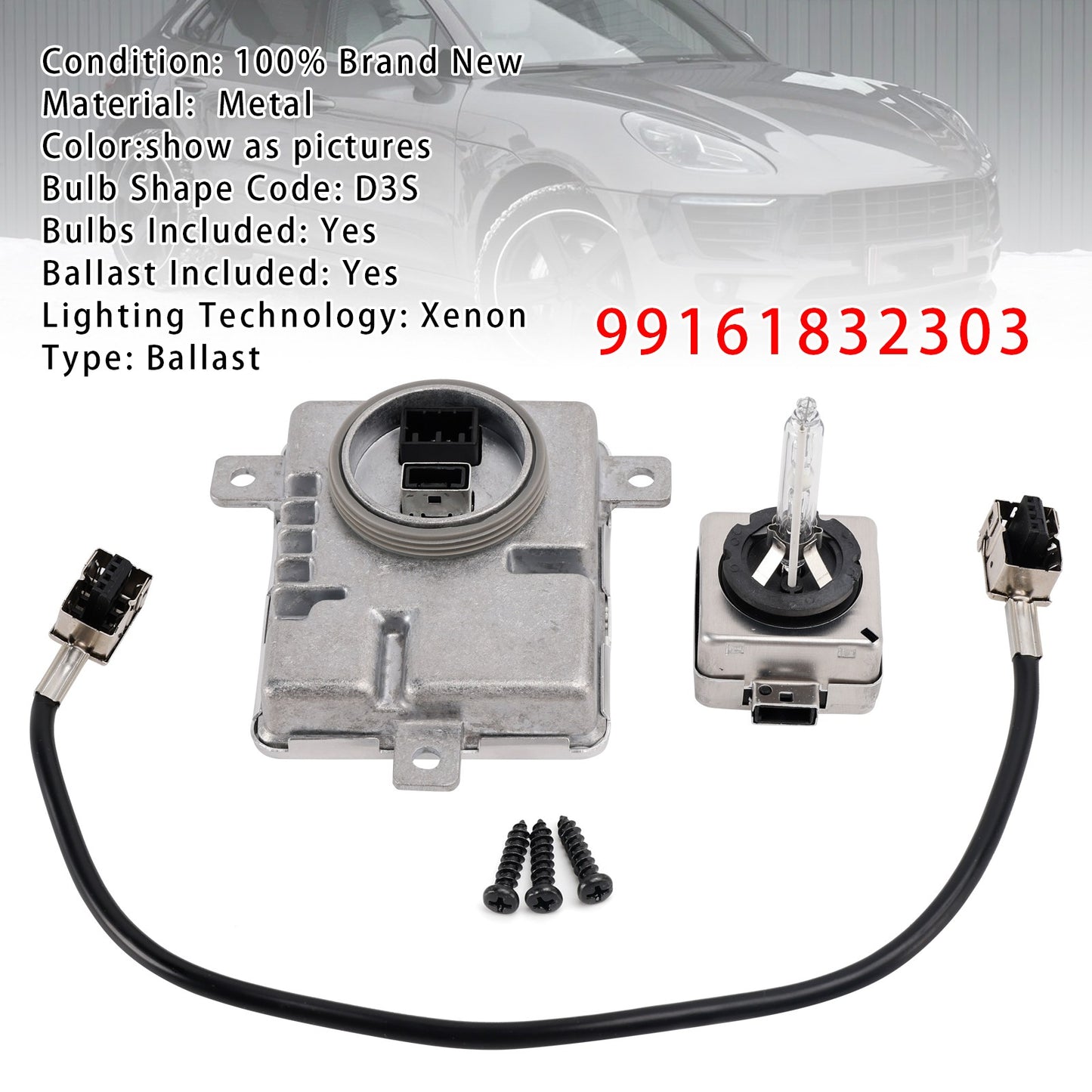 Xenon Ballast & D3S Bulb Control Module 99161832303 For Porsche Macan 2015-2018