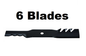 Solid Spare (6) 42" Gator 592-615 Mulch Mower Blades for John Deere Z225 Z235, LA125, LA135
