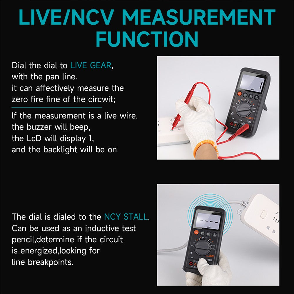 6000 Counts with DC/AC Voltmeter; Measures Voltage Digital Multimeter Tester