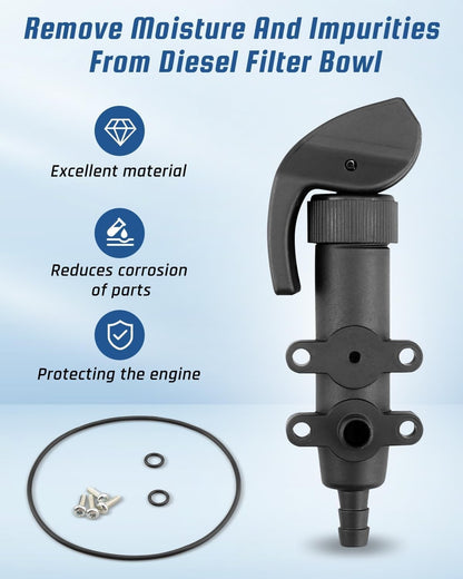 Fuel Filter Bowl Drain Valve for 00-01 Dodge Ram 5.9L Cummins Diesel