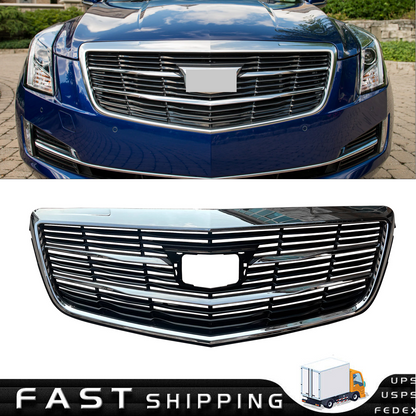 Fits 2015 2016-2019 Cadillac ATS Front Grille Upper Bumper Grill W/Chrome 15-19