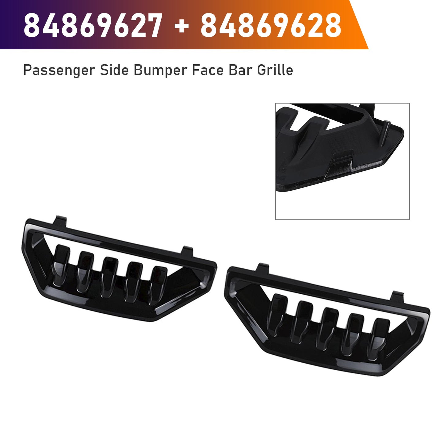 Left & Right Side Bumper Face Bar Grilles for GMC Sierra 1500 2022-2024