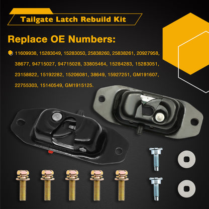 Tailgate Latch Handle Rebuild Kit For 07-14 Chevy Silverado GMC Sierra 20928119