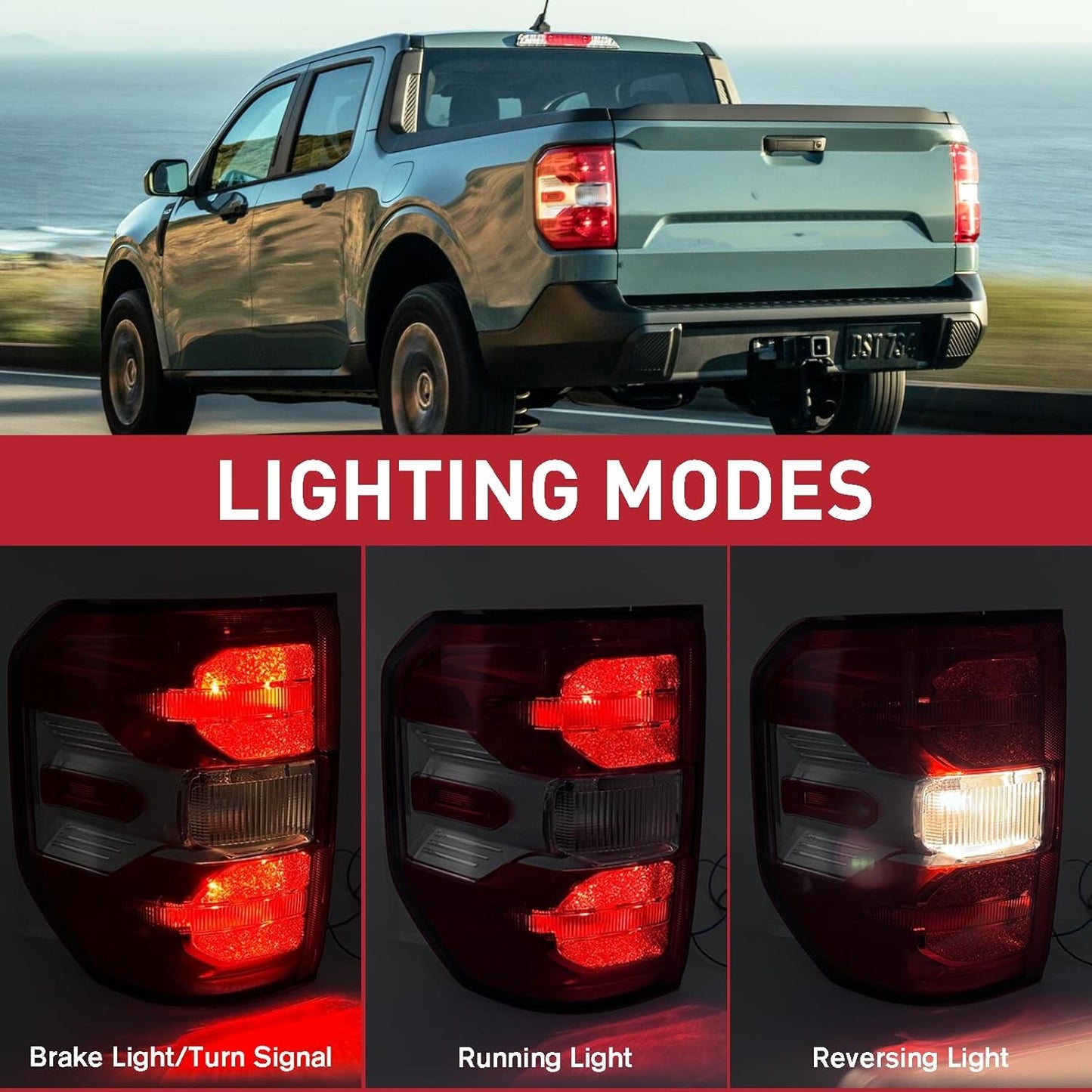 Halogen Tail Light Lamp Rear Left Drive Side For 2022-2025 Ford Maverick XL XLT
