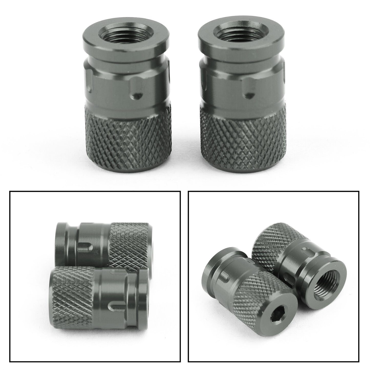 2pcs CNC Anti-Thief Tire Valve Stem Caps For Car Truck Bike Motorcycle