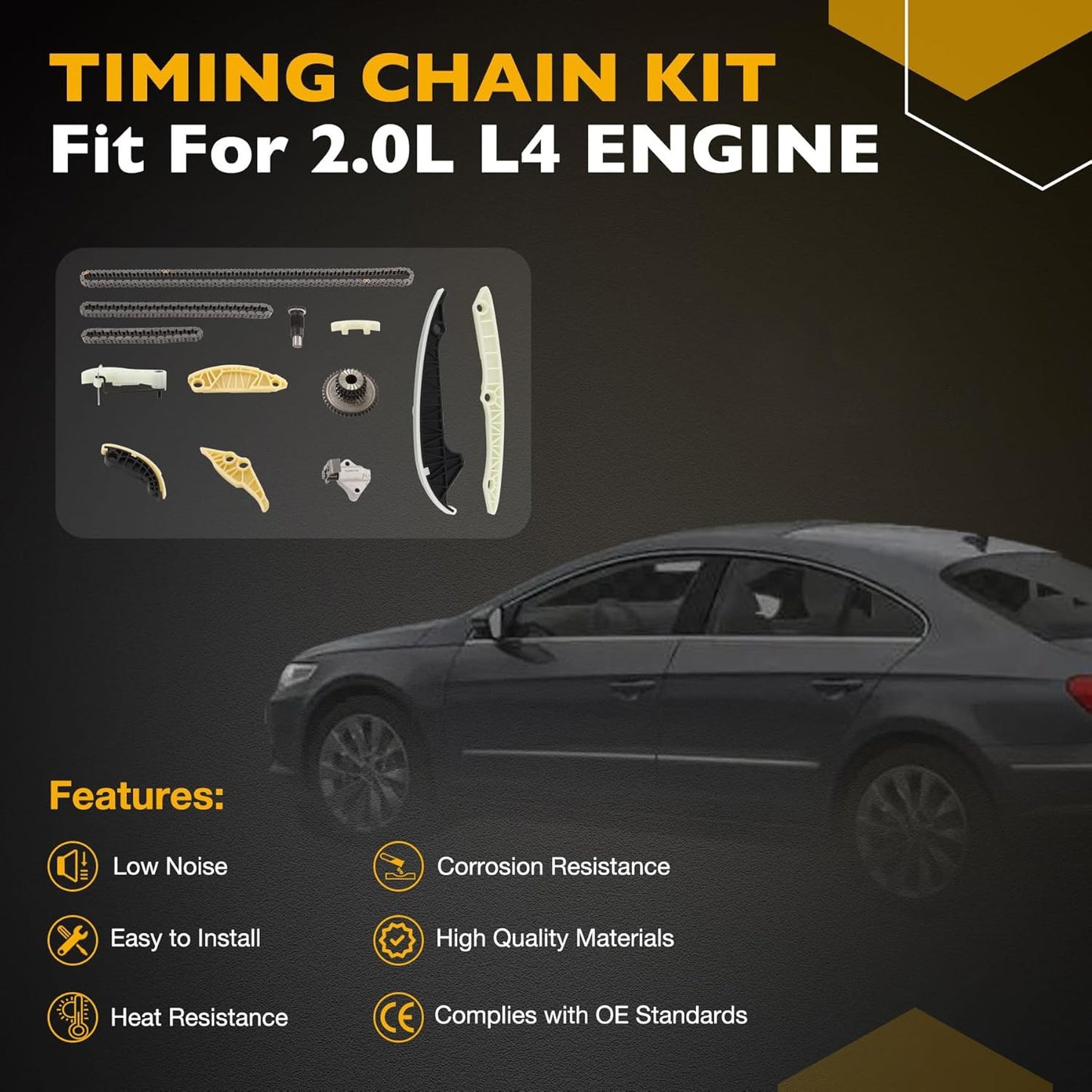 2.0L Timing Chain Kit For 08-15 Audi A3 A4 A5 A6 TT Allroad VW GTI Passat CC Eos