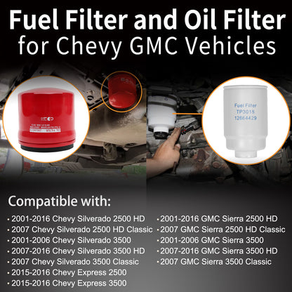 6.6L Duramax Fuel & Transmissions Filters For 2001-16 Chevy Silverado GMC Sierra
