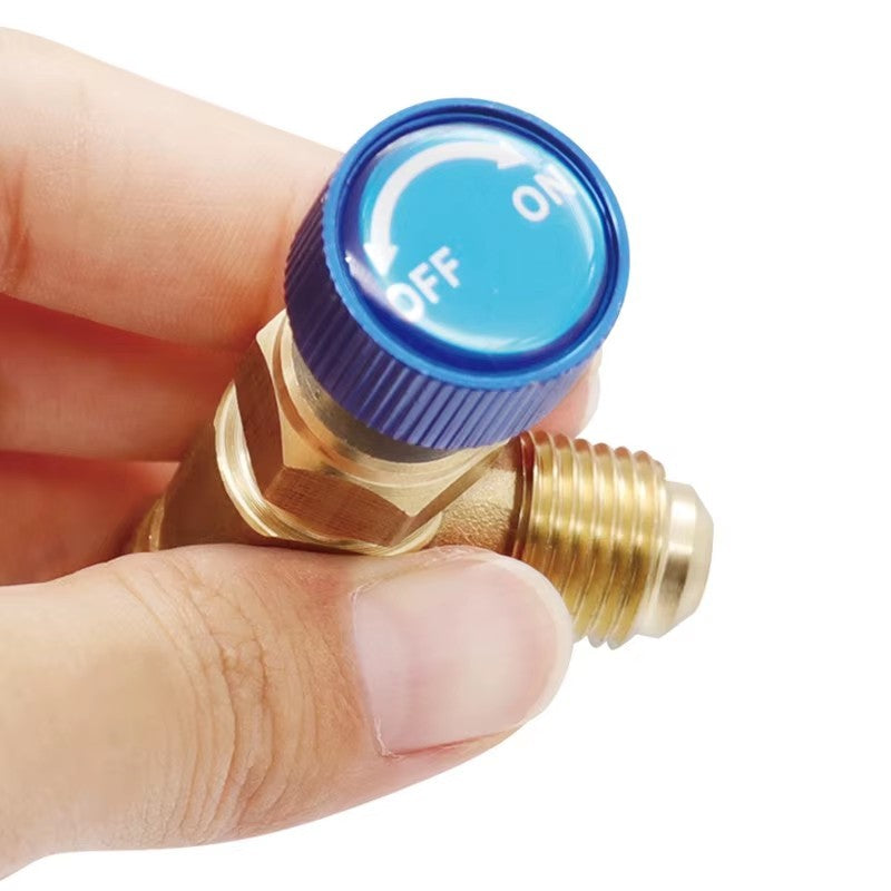 4pcs Air Conditioning Refrigerant Charging Valve, Safety Adapter for R22 R410A