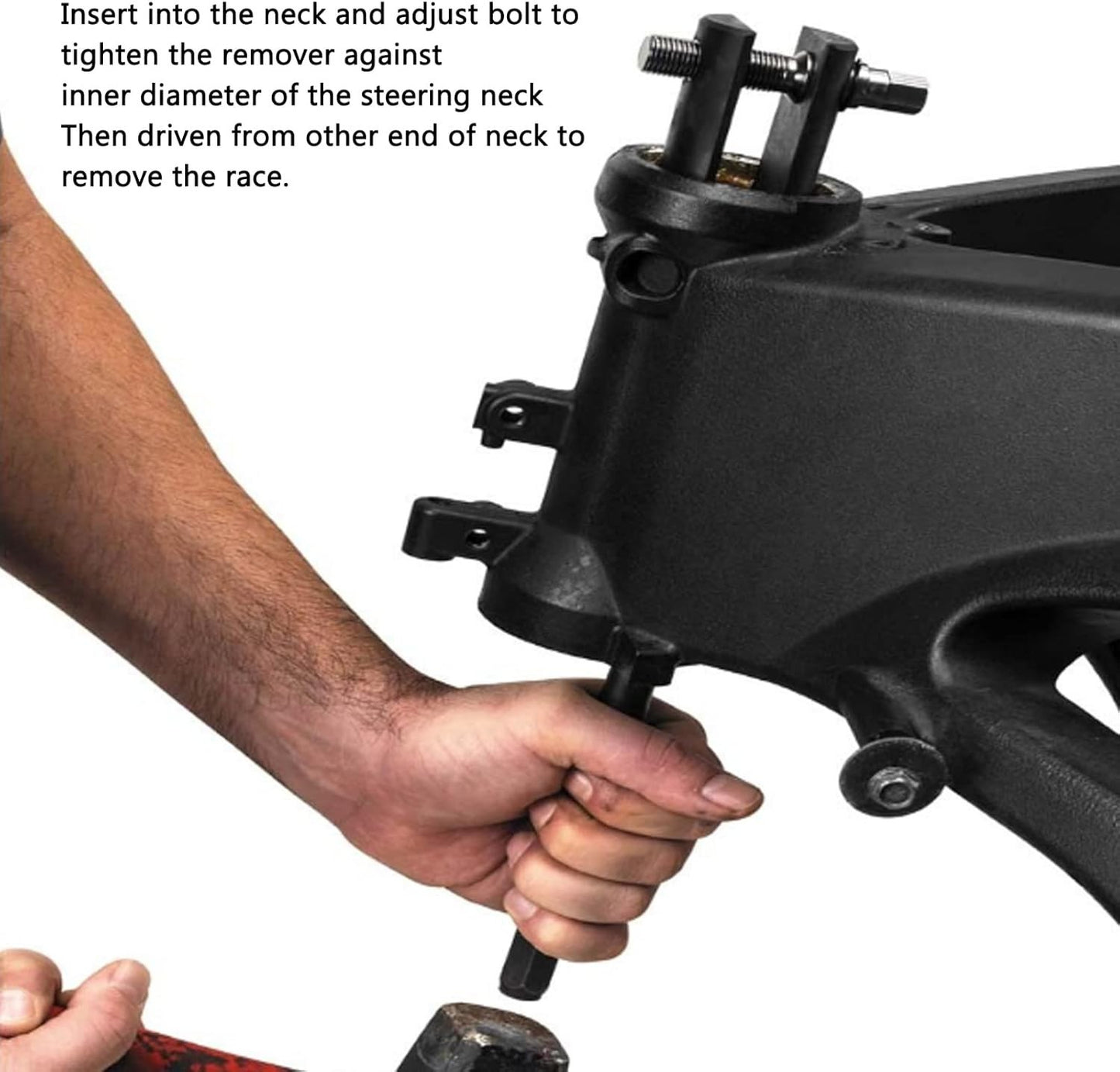 Steering Neck Bearing Race Remover Puller Tool for Harley 1-1/8inch to 2-5/8inch