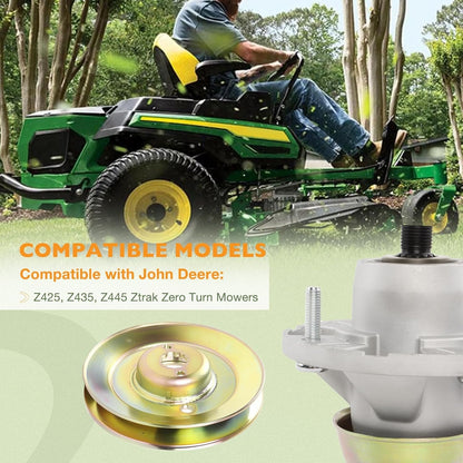 AM124498 Deck Spindle & Pulley For 48" 54" John Deere Z425 Z435 Z445 M163464