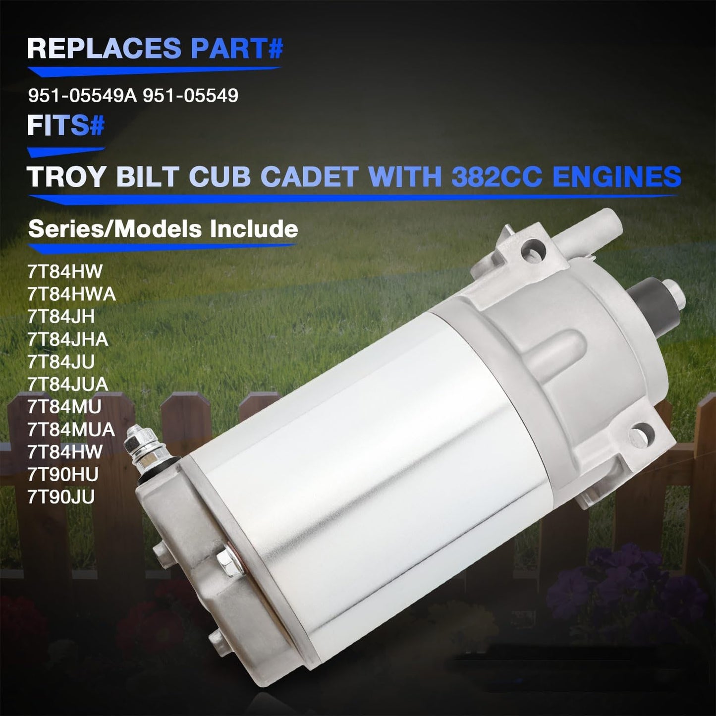 951-05549A Electric Starter Motor For MTD Troy Bilt Cub Cadet 382cc 439cc Engine