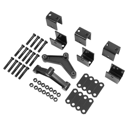 Solid Spare Trailer Axle Shackle Kit Powder Coated Equalizer+ Shackle Strap +Hanger Kit