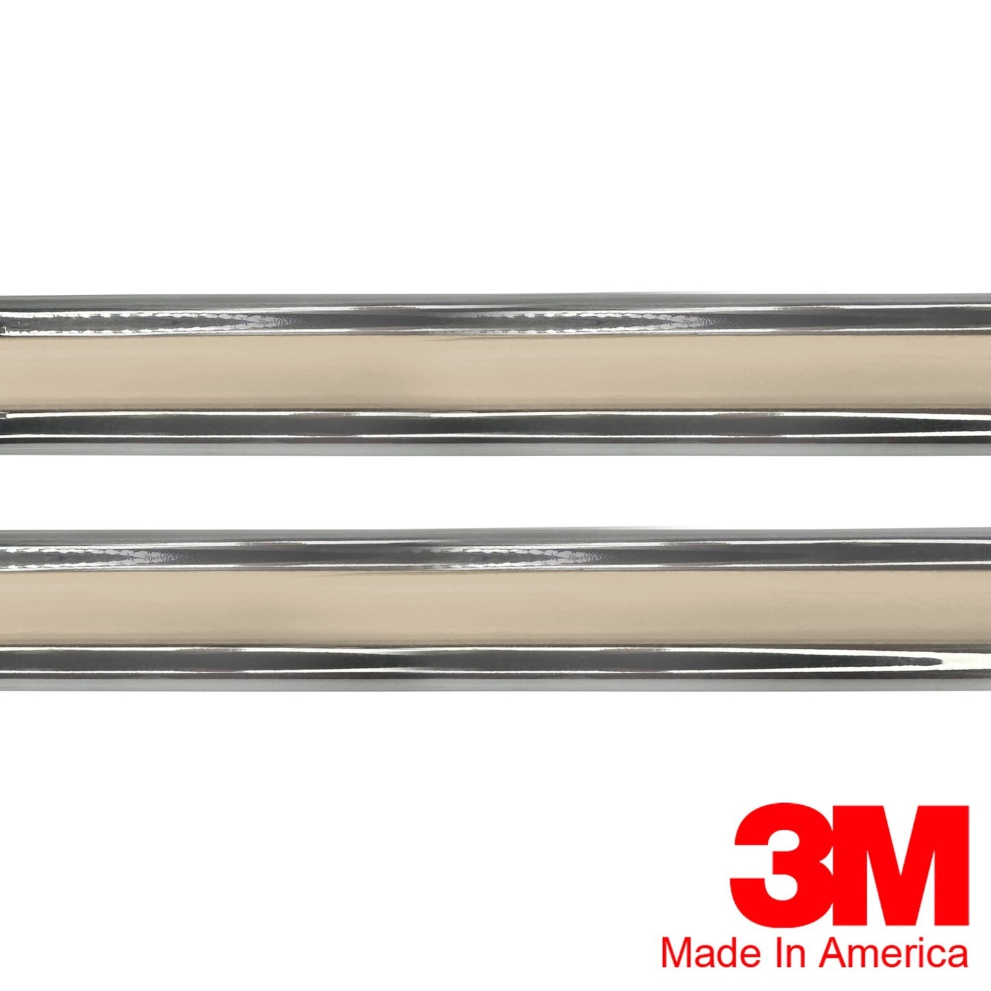 Vintage Style 5/8" Beige & Chrome Side Body Trim Molding