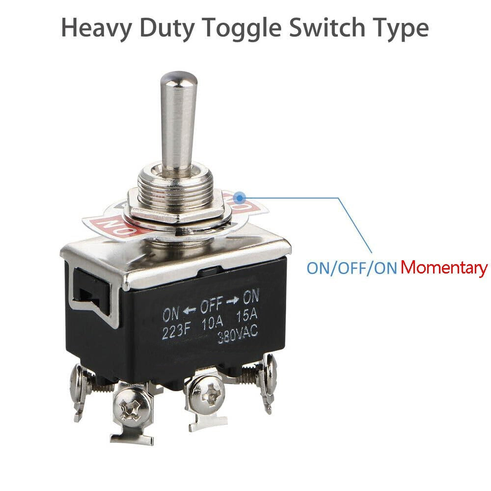 2-pack Waterproof 6pin DPDT Momentary Toggle Switch Boot Cap ON/OFF/ON Amp