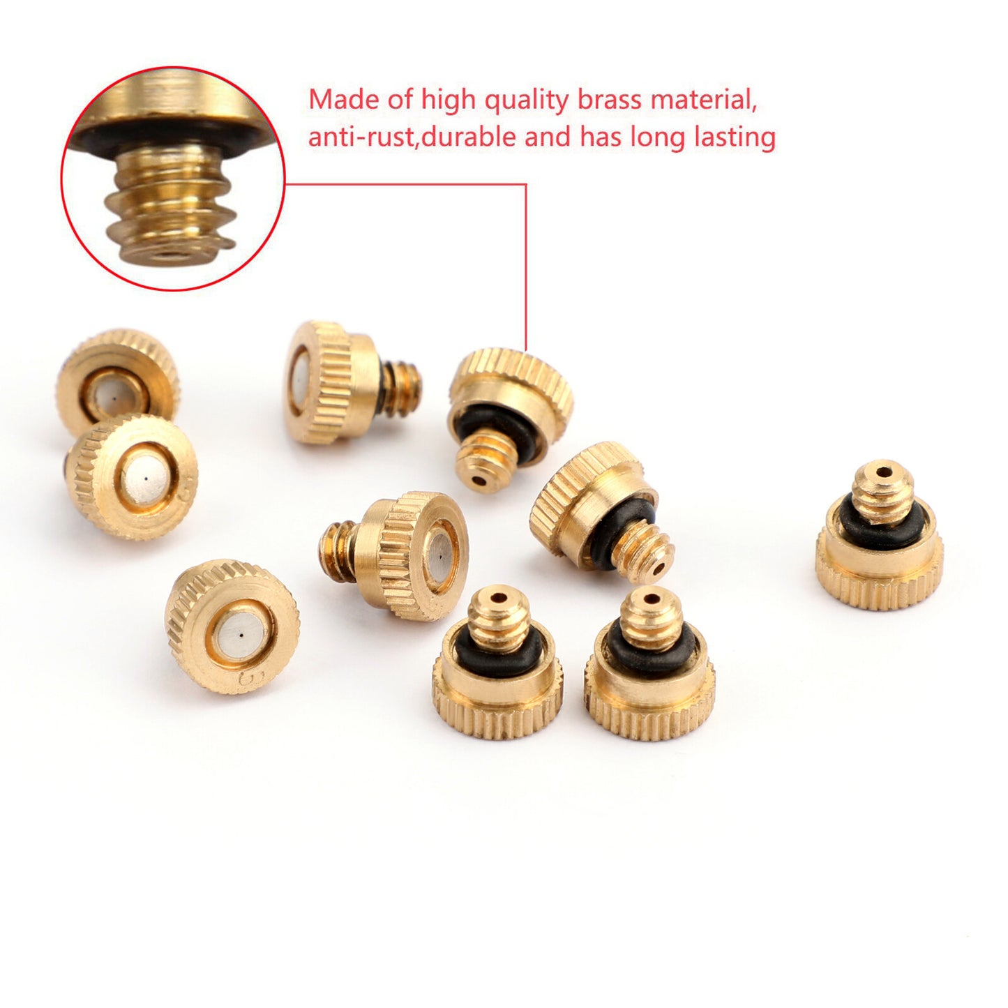 20X Brass Misting Nozzles Water Mister Sprinkle For Cooling System 0.024" 10/24