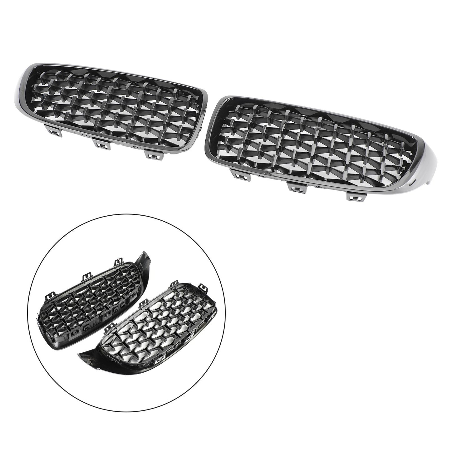 Gloss Black Diamond Front Upper Grille For BMW 4 Series F32 F33 F36 F82 14-2018