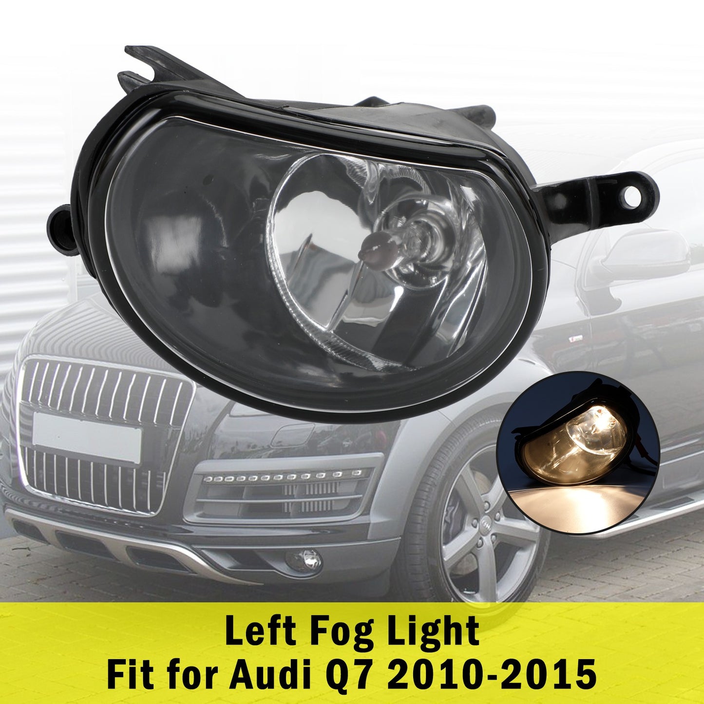 Front Left Bumper Halogen Fog Light Fog Lamp For AUDI Q7 2010-2015 2011 black