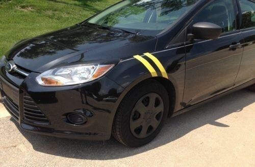 3" Dual Fender Stripe Hash Mark Stripe Decal Graphic Kit For Ford Focus