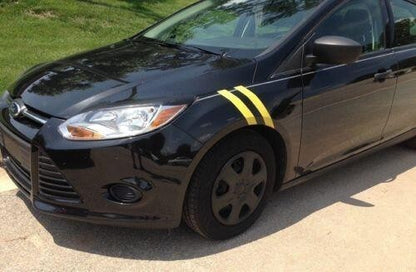 3" Dual Fender Stripe Hash Mark Stripe Decal Graphic Kit For Ford Focus