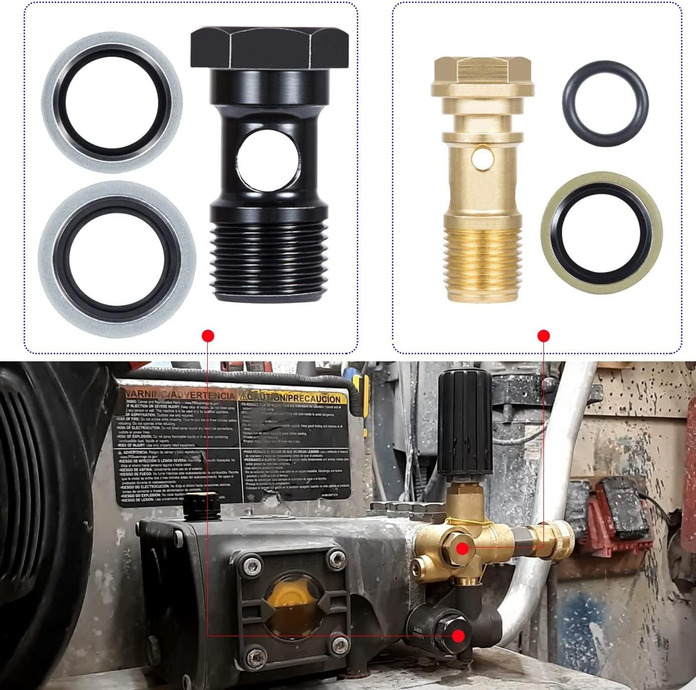 AR2119 Gymatic 3/B Unloader Mounting Bolt Kit Fit Annovi Reverberi XM RK Series