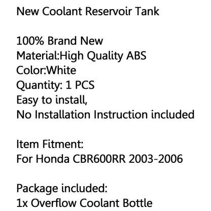 Radiator Coolant Overflow Tank Coolant Reserve Bottle For Honda CBR600RR 03-06